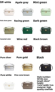 Sacs à main de luxe en cuir véritable tressé pour femmes, sac bandoulière décontracté et tendance pour femme - Product Image 6