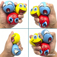 Nouveau 2026 – Balle anti-stress en PU de 6 cm avec impression intégrale, motif dessin animé, jouet de décompression en mousse pour enfants, cadeaux promotionnels