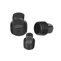 Bouchon carré en acier au carbone noir, haute pression, filetage mâle NPT BSPT, de 1/8 po à 2 po, haute température