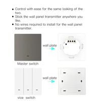 Interruptor de Pared Inteligente LangYeao Tuya WiFi+RF433 1/2/3 Gang, Control Remoto por Aplicación Smart Life, Compatible con Alexa y Google Home