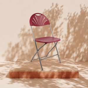 Silla Plegable de Plástico y Metal Roja, Ligera y Duradera para Jardín, Diseño Moderno para Patio, Playa y Ocio - Product Image 1