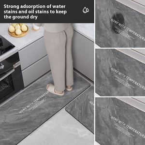 Alfombrilla de suelo de cocina de barro de diatomeas de mármol moderna, antideslizante, de poliéster, PVC, absorbente de aceite de agua, resistente a las manchas, alfombrilla para puerta de baño - Product Image 3