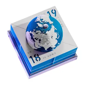 Erd kalender 3d Erd modell Desktop-Papier-Schreibtisch kalender Täglich wöchentliches Zeichen Geschenk papier Skulptur Kalender