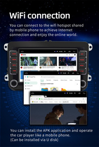 BQCC 7 "2 Din sans fil CarPlay voiture stéréo moniteur Wifi Android GPS Navigation pour <span class=keywords><strong>Volkswagen</strong></span>/VW/Polo/Passat /SEAT/Toledo/Golf - Product Image 4