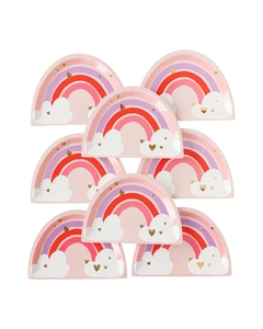 Décorations personnalisées en gros pour fête d'anniversaire d'enfant sur le thème de la crème glacée arc-en-ciel, fournitures pour événements, ensemble de vaisselle - Product Image 2