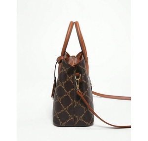 Zapatos y Bolsos Unisex de Lujo, Cuero Genuino, Marca 5000 Estilos, Marrón, Alta Calidad, Logotipo Famoso, Cierre de Cremallera con Perlas, Dos Asas - Product Image 5