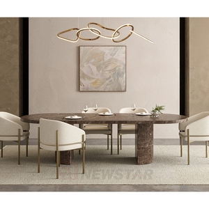 Modern <b>Dining</b> <b>Table</b> Home Kitchen and Room Marble Top Dark Emperador Use - Product Image 3
