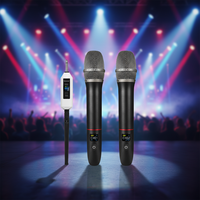 Deux micros UHF à condensateur cardioïde, microphones sans fil portatifs en métal, professionnels pour le chant, l'église, le karaoké, intérieur/extérieur