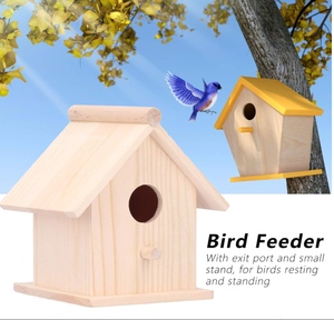 Custom non finito in legno per uccelli scatola mangiatoia per uccelli gabbia per dipingere struttura in legno naturale di pino per fringuelli e uccelli canori - Product Image 2