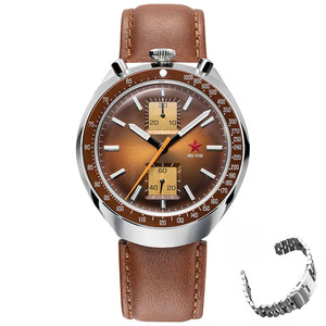<strong>Red</strong> Star <strong>Bull</strong> Head Retro 1963 Chronograph Movement 42mm Watch for Men Mechanical ST1901 Movement Wristwatch - Product Image 3