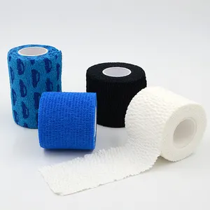 Multi color muscle supportive waterproof elastic athletic kinesiology protective medical cotton stretch sports bandage grip tape