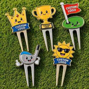 Outil de réparation de divots de <span class=keywords><strong>golf</strong></span> personnalisé de haute qualité avec logo d'équipe, en alliage de zinc, logo en relief, gravé et découpé, accessoire de <span class=keywords><strong>golf</strong></span> - Product Image 1