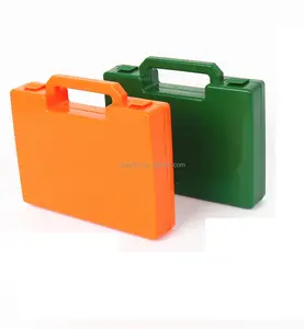 Min PP box first aid kit box case portable tool box empty container tools storage with handle orange green