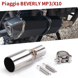 Tubo di Collegamento Centrale per Scarico Moto 51mm, Adattatore per Silenziatore, Sezione Regolabile per Piaggio <span class=keywords><strong>Beverly</strong></span> X10 MP3 125 250 <span class=keywords><strong>300</strong></span> 250LT 300L - Product Image 3