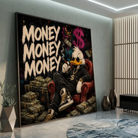 Toile Pop Art avec Cadre Flottant de Luxe, Art Monétaire pour Salle de Jeu, Peinture Décorative Professionnelle OEM/ODM