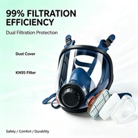 Masque respiratoire intégral, barrière efficace contre les gaz et la poussière, équipement de sécurité professionnel pour les travaux miniers et de découpe de pierre