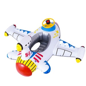 Flotador Inflable de Avión para Niños, 80x65cm, Diseño de Dibujos Animados, Juguete Acuático con Volante y Bocina - Product Image 2