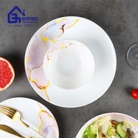 Assiette à dessert de 7,5 pouces en verre opale blanc, assiette plate brillante résistante à la chaleur, vaisselle en verre opale blanc, plat en verre personnalisé