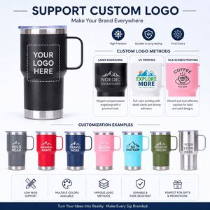 Custom logo 20oz Stainless Steel <b>Travel</b> Coffee <b>Mug</b> <b>with</b> <b>Handle</b> Powder Coated Double Wall Insulated Tumbler <b>with</b> <b>Handle</b> - Product Image 4