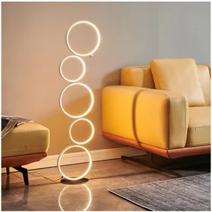 Wholesale Modern Ring Nordic European Luxury Fancy Floor Lamp Bedroom Living Room Lampara De Pie Iron Art Standing Lamp