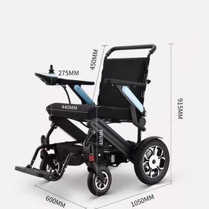 Silla de ruedas eléctrica portátil Plegable ligera de acero al carbono de alta resistencia con motores duales Silla de Ruedas de viaje - Product Image 4