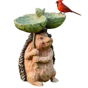 Outdoor Bird Bath Feeder Standing Resin Bird Bath Bowl Tray Animal Hummingbird Feeders Statue Decor