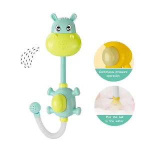 EPT玩具儿童水玩套装卡通河马设计婴儿浴室玩洒水浴缸淋浴玩具