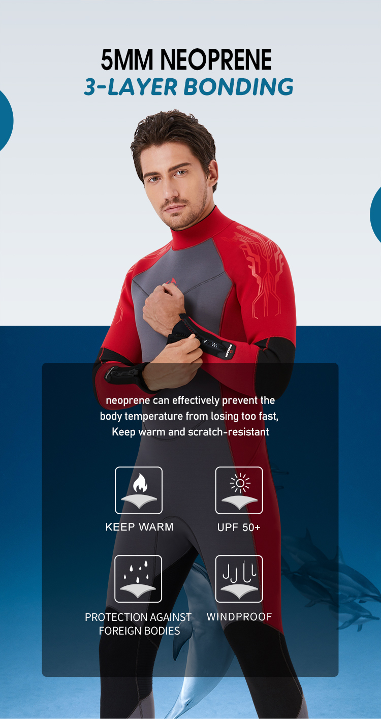 DIVE & SAIL 5mm ネオプレーン ダイビング ウエットスーツ DIVE & SAIL高品質5mmネオプレンウェットスーツメンズフルボディ