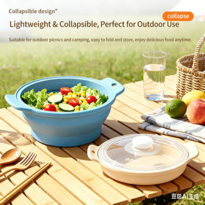 Olla de Cocina Plegable de Silicona Reutilizable de Grado Alimenticio, Vaporera de Silicona Multicolor - Product Image 2