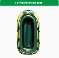 Bateau pneumatique en caoutchouc épaissi résistant à l'usure, bateau de pêche gonflable pour 2/3/4/5/6 personnes