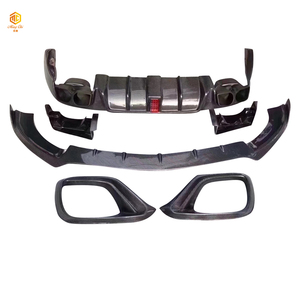 Kit de carrosserie en fibre de carbone style BS noir, adapté à la mercedes-benz W213 E63 <span class=keywords><strong>E55</strong></span>, protection lèvre avant et arrière - Product Image 1