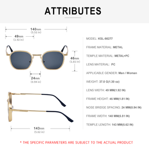 Gafas de Sol Partagas al por Mayor, Modernas, de Diseño, con Logotipo Personalizado, Montura Cuadrada de Metal con Bisagras de Resorte, Protección UV400, para Hombre y <span class=keywords><strong>Mujer</strong></span> - Product Image 6
