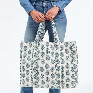 <span class=keywords><strong>Sac</strong></span> fourre-tout en coton tendance de la collection BSCI OEM Block Print, <span class=keywords><strong>sac</strong></span> de <span class=keywords><strong>plage</strong></span> matelassé à fleurs, grand <span class=keywords><strong>sac</strong></span> fourre-tout pour les nouvelles mamans - Product Image 1