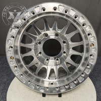 Jantes Beadlock forgées Viaol 8 trous 17x9 18x9 20x10 8x170 8x180 Argent Tout-terrain compatibles F250 F350 Silverado HD