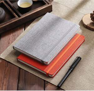 Journal d'affaires promotionnel à couverture rigide en chanvre avec logo personnalisé Cahier de couture Journal ligné d'entreprise Coffret cadeau Papier de reliure thermique - Product Image 2