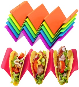 Pegangan Taco warna-warni berdiri Premium besar nampan piring Taco menampung hingga <span class=keywords><strong>3</strong></span> ATAU 2 Tacos setiap bahan kesehatan PP - Product Image 1