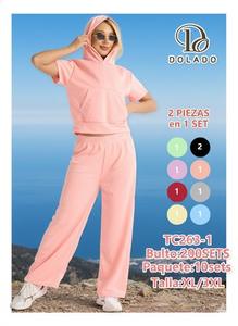 Tuta da donna rosa con cappuccio, maniche corte, vestibilità ampia, lunghezza intera, tinta unita, traspirante, casual, stile primaverile - Product Image 3