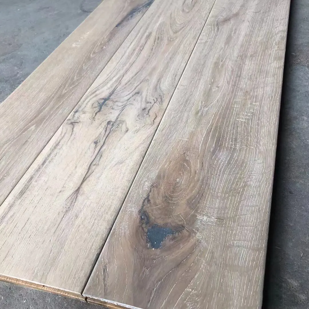 RLX153X18mm व्यथित सफेद ओक दृढ़ लकड़ी का फर्श