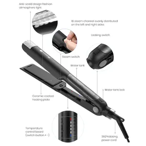 2024 สินค้าใหม่Professional Steam Hair Straightenerเหล็กแบนAnti-Scald Designแฟชั่นบรรยากาศLight Hair Straightener