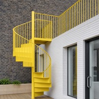 Escalier en spirale en acier galvanisé sur mesure |   Revêtement en poudre robuste pour terrasse d'appartement ou de loft