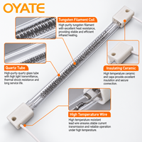 Lampe halogène infrarouge au quartz OYATE 450 mm 1000 W de remplacement pour séchoir à polymérisation rapide