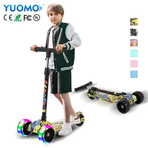 Wholesale Latest Big Wheel PU 3wheels with 3 Wheels Adjustable kid Scooters / Printed Flashing Light Children Kids Scooter