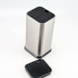 Bloc de couteaux <span class=keywords><strong>universel</strong></span> rond en acier inoxydable, support d'outils de coupe avec évacuation de l'eau - Product Image 2