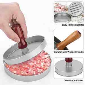 Presse à hamburgers multifonctionnelle antiadhésive avec 100 emporte-pièces - Idéale pour le bœuf, le poulet, le poisson et facile à nettoyer - Product Image 5