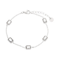 Bracelet à breloques en acier inoxydable coloré avec zircon, personnalisable en gros, cadeau tendance pour femme, accessoires de bijoux de créateur
