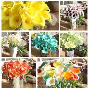 Pu Yellow Stamen Mini Real Touch Calla Lily Artificial Flower Wholesale - Product Image 4