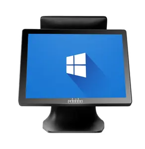 Sistem Pos Android pabrik Pos 15 inci POS baru Bluetooth Tiongkok layar ganda sistem Windows digunakan di toko