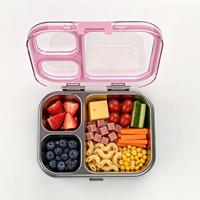 RVS Bento Box voor Kinderen, 3 compartimenten, lekvrij, vaatwasserbestendig, BPA-vrij, blauw, 1-3L inhoud, voor school en kantoor