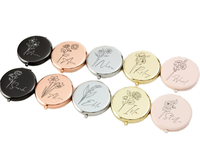 Cadeau promotionnel, mini miroir de poche rond moderne, miroir compact, cadeaux pour demoiselles d'honneur, cadeaux pour invités de mariage, personnalisé avec logo