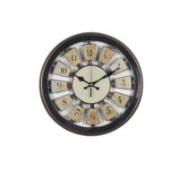 Jam Dinding Plastik Vintage Industrial Berongga Tanpa Suara Tanpa Bunyi Tik-tok, Dioperasikan dengan Baterai, Jarum Retro, Seni Dekoratif, Gantung, Ruang Tamu